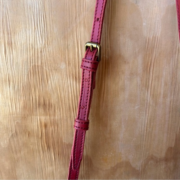 Red Leather Crossbody Hinged Closure Mini Bag - Picture 8 of 10
